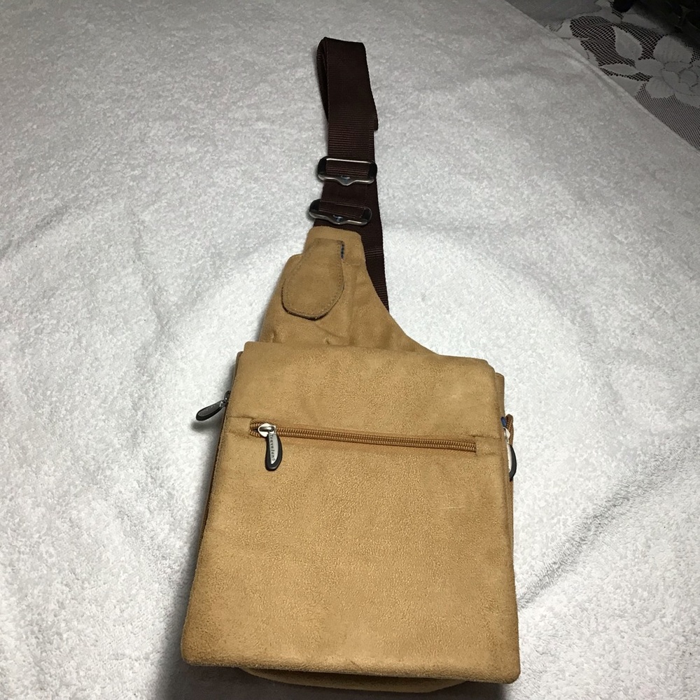 Travelon Crossbody Light Tan Suede Bag